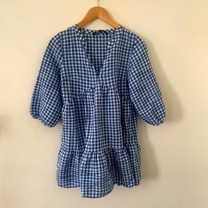 Gingham Zara tunic top